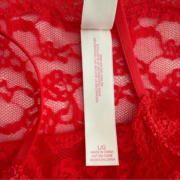 Victoria’s Secret Lace Chemise Slip Adjust Straps Stretch Red Women’s Large EUC - Picture 8 of 9